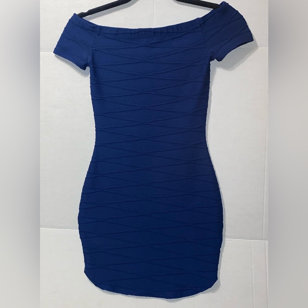 WINDSOR EYES ON ME DARK BLUE BODYCON MINI DRESS